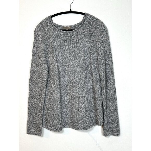 Lilla‎ P Knit Navy + White Marled Textured Sweater Size Large Crew Neck - Picture 1 of 9